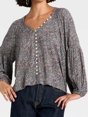 Universal Thread Brown Multi-Spot Button-Front Jacket